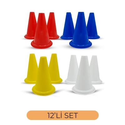 12 Adet Antrenman Hunisi 17 Cm Kuka Seti 12 Adet Kırılmaz İdman Hunisi 4 Renk