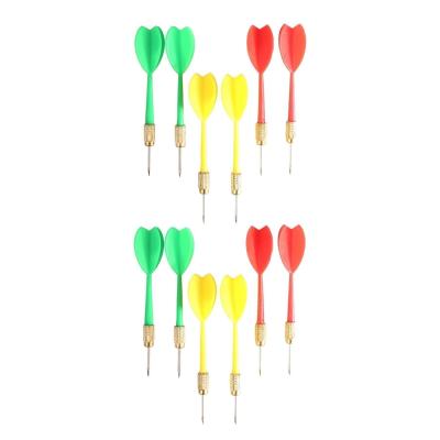 12 Adet Dart Oku Çelik Uç Pirinç Başlık Renkli Dart Oku Seti