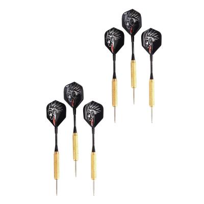 6 Adet 18 Gram Dart Oku Çelik Uç Pirinç Gövde Renkli Kanat Dart Oku Seti