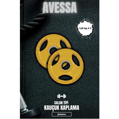 Salon Tipi Kauçuk Kaplama Olimpik Plaka 2 x 1,25 kg Dayanıklı & Şık Tasarım!